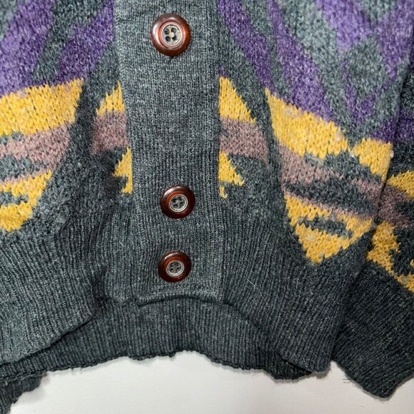 Urban Renewal Knit Cardigan Sweater Aztec Southwester Size L/XL Wool Blend Italy - Picture 12 of 16